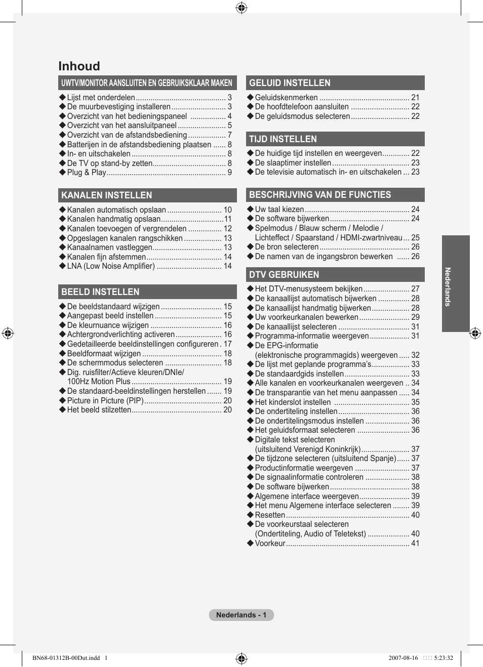 Inhoud | Samsung LE40F86BD User Manual | Page 195 / 516