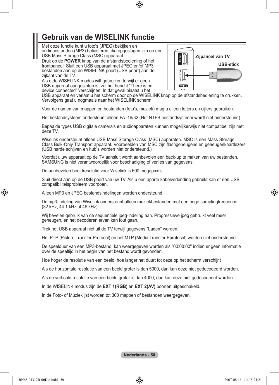Gebruik van de wiselink functie | Samsung LE40F86BD User Manual | Page 244 / 516