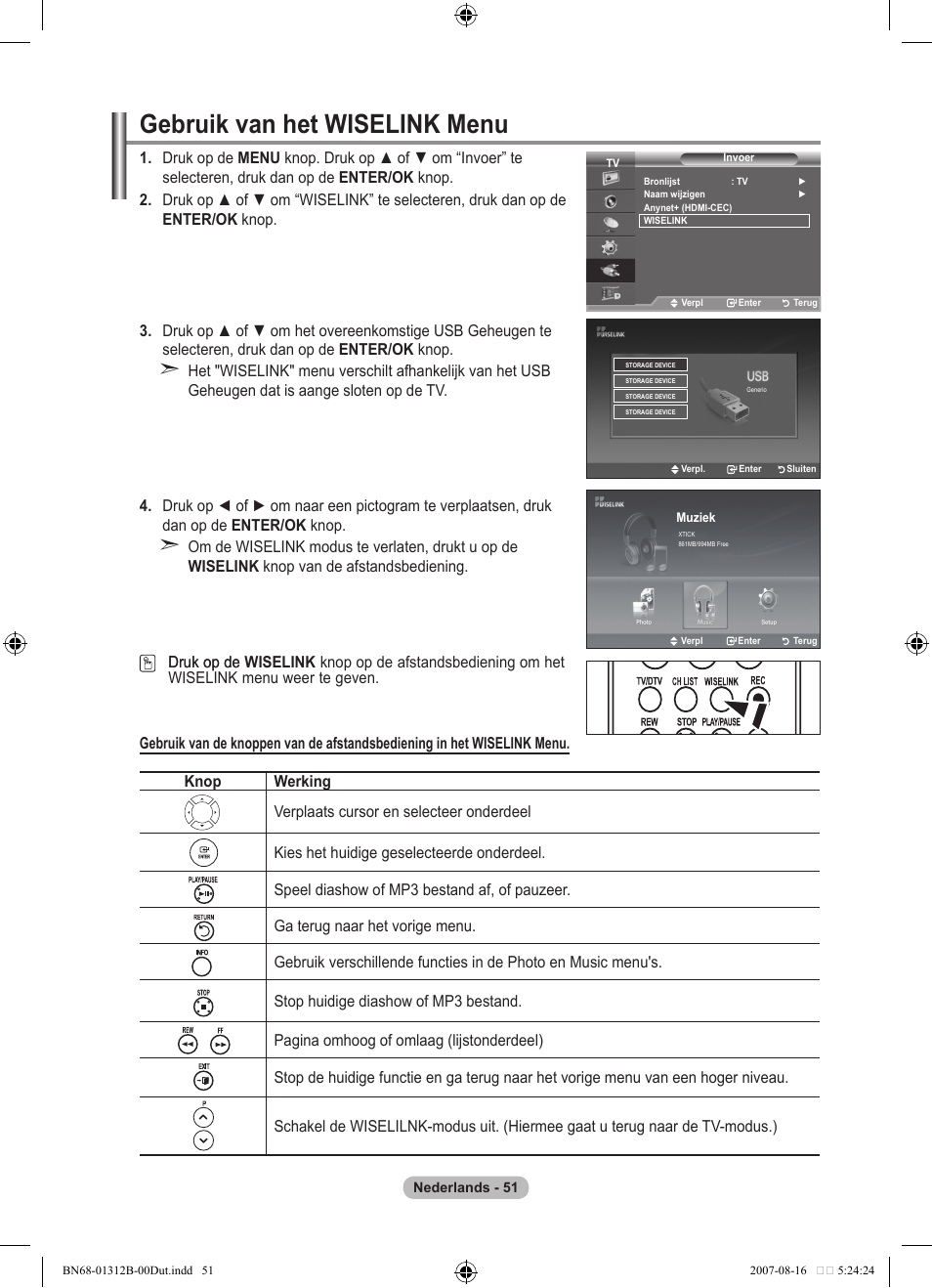 Gebruik van het wiselink menu | Samsung LE40F86BD User Manual | Page 245 / 516