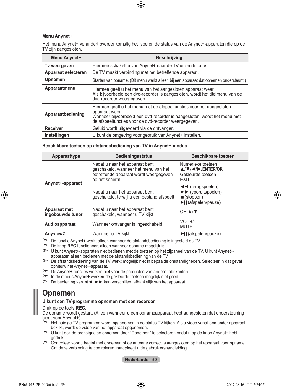 Opnemen | Samsung LE40F86BD User Manual | Page 253 / 516