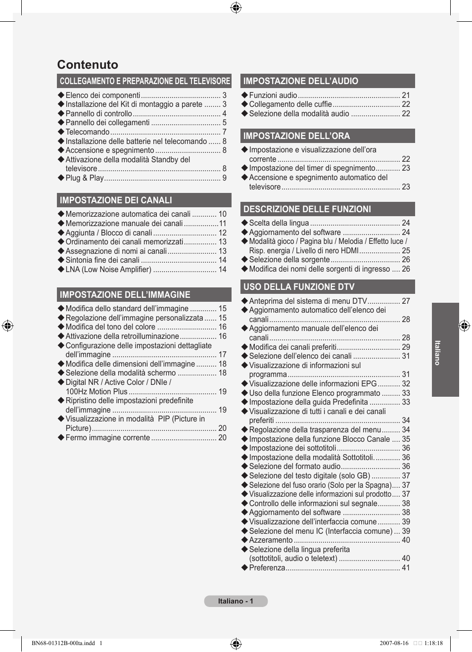 Contenuto | Samsung LE40F86BD User Manual | Page 259 / 516
