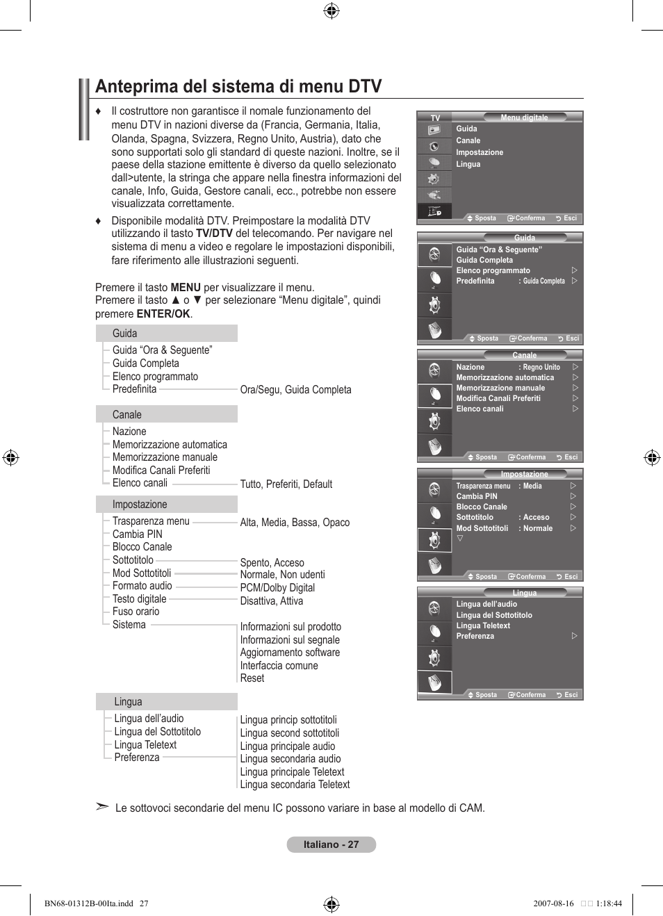 Anteprima del sistema di menu dtv | Samsung LE40F86BD User Manual | Page 285 / 516