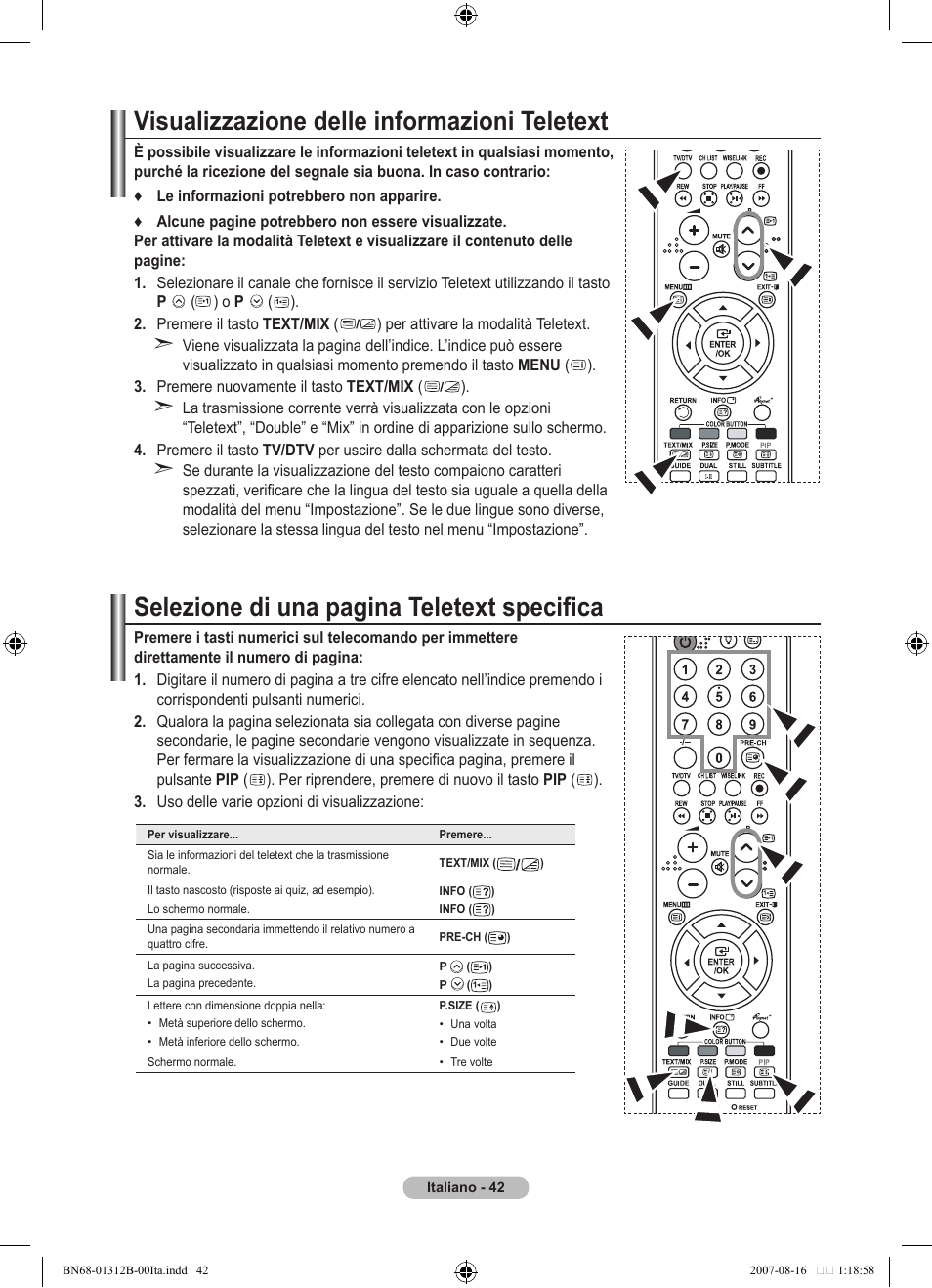 Visualizzazione delle informazioni teletext, Selezione di una pagina teletext specifica | Samsung LE40F86BD User Manual | Page 300 / 516