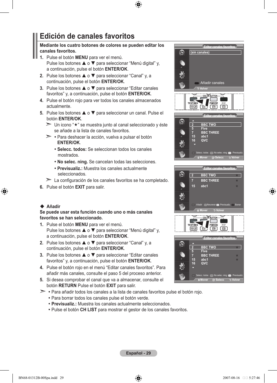 Edición de canales favoritos | Samsung LE40F86BD User Manual | Page 353 / 516