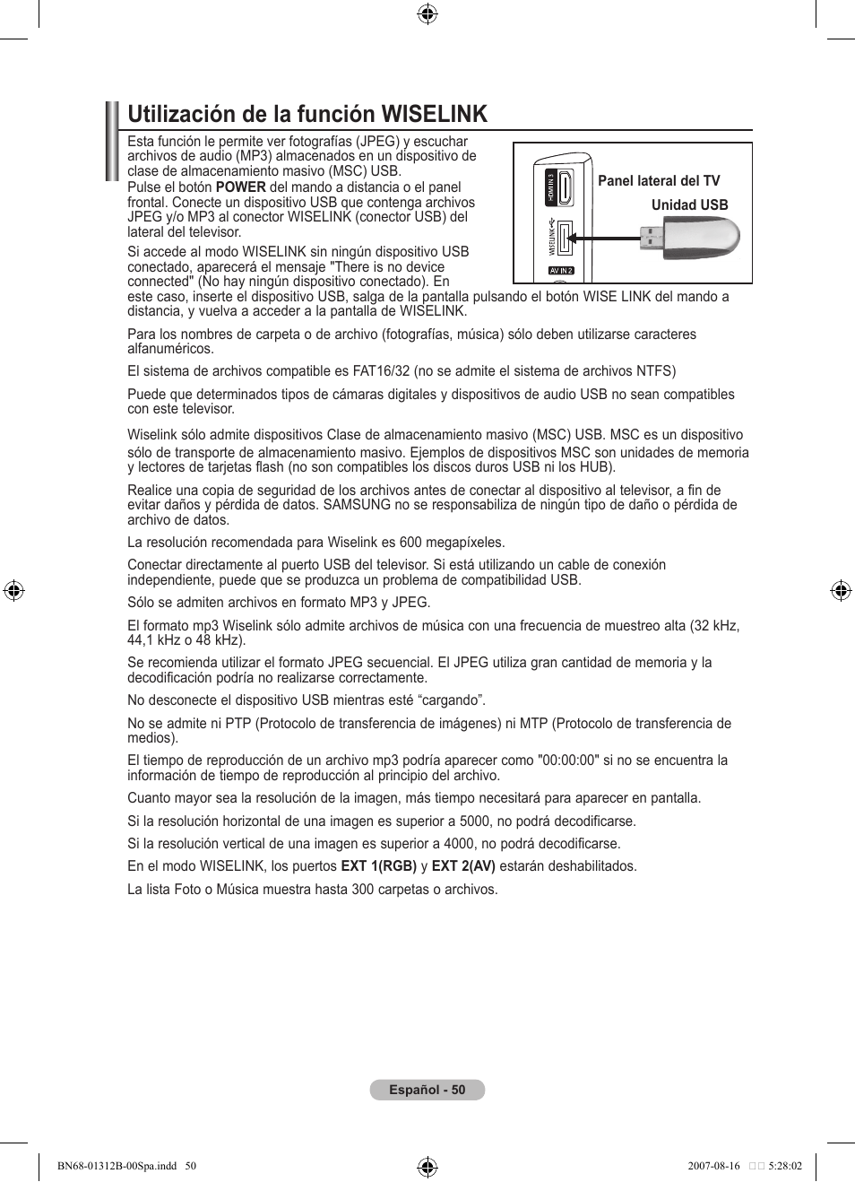 Utilización de la función wiselink | Samsung LE40F86BD User Manual | Page 374 / 516