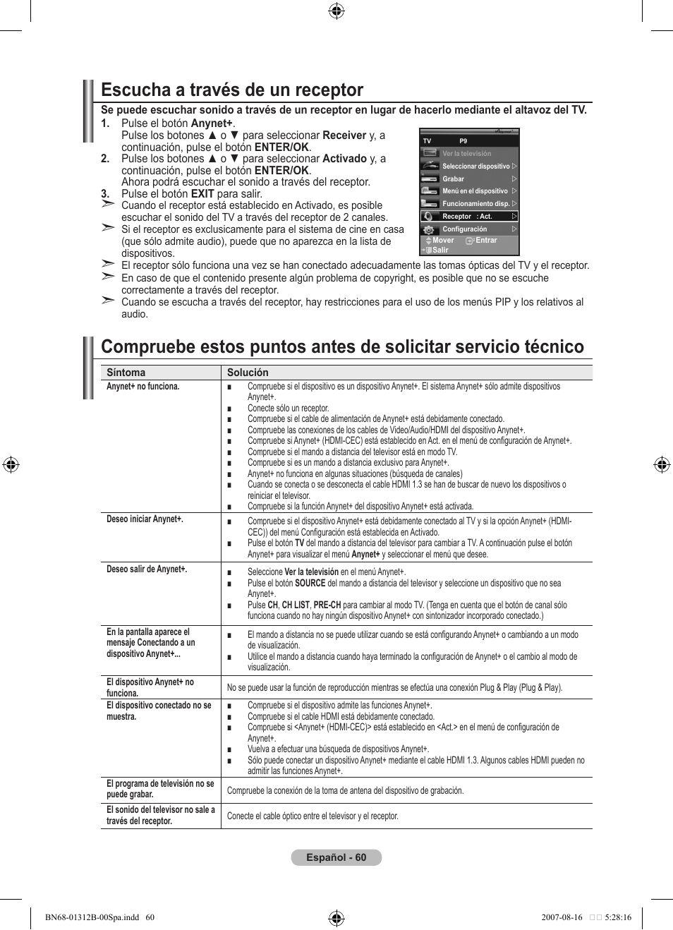 Escucha a través de un receptor | Samsung LE40F86BD User Manual | Page 384 / 516
