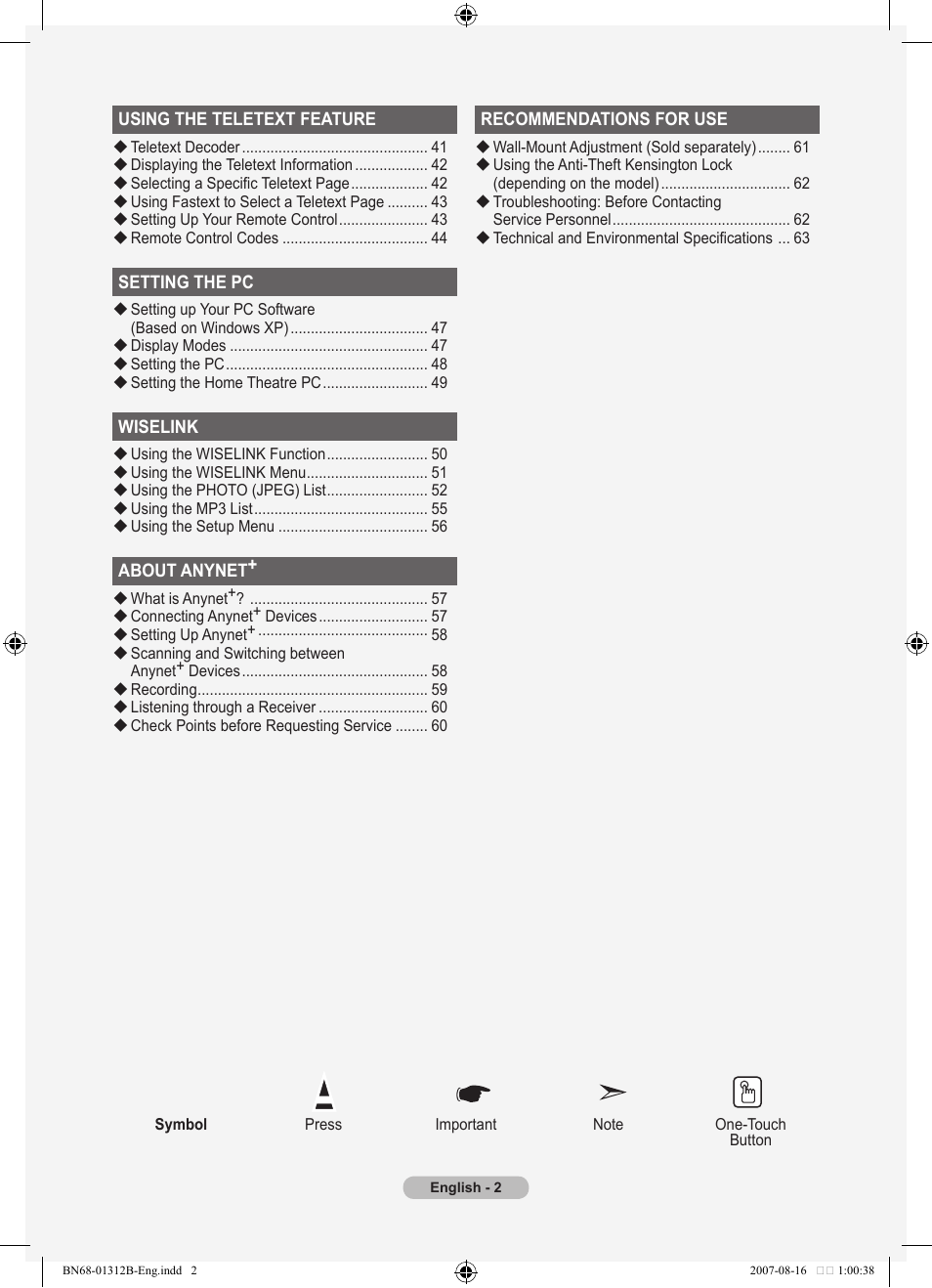 Samsung LE40F86BD User Manual | Page 4 / 516