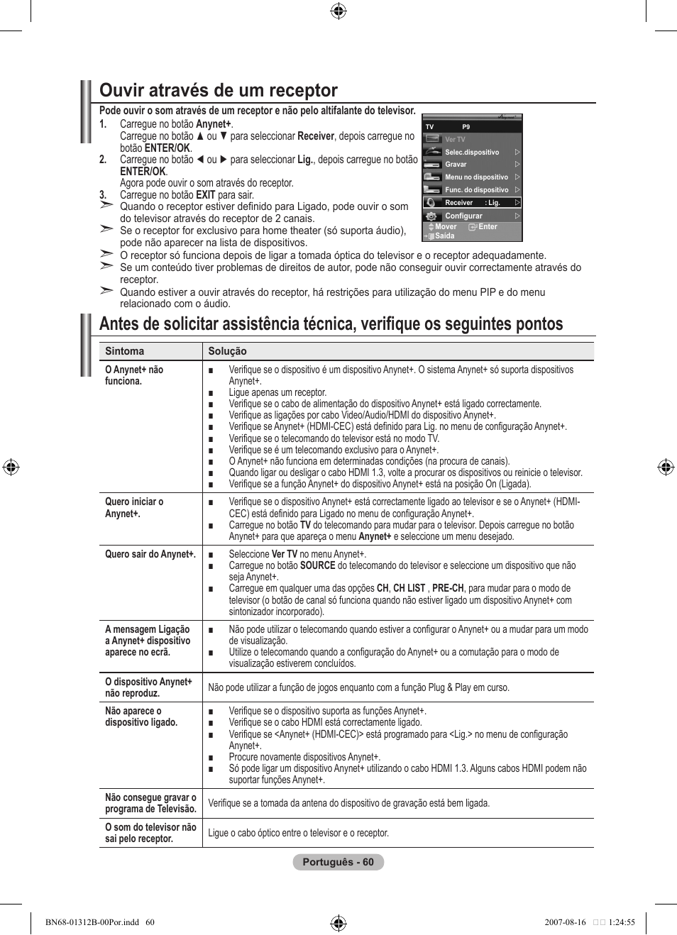 Ouvir através de um receptor | Samsung LE40F86BD User Manual | Page 448 / 516