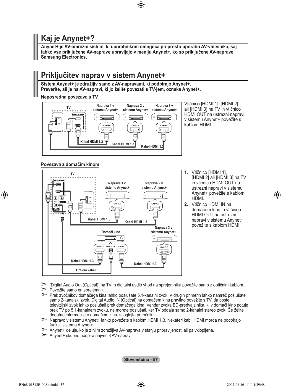 Kaj je anynet, Priključitev naprav v sistem anynet | Samsung LE40F86BD User Manual | Page 509 / 516