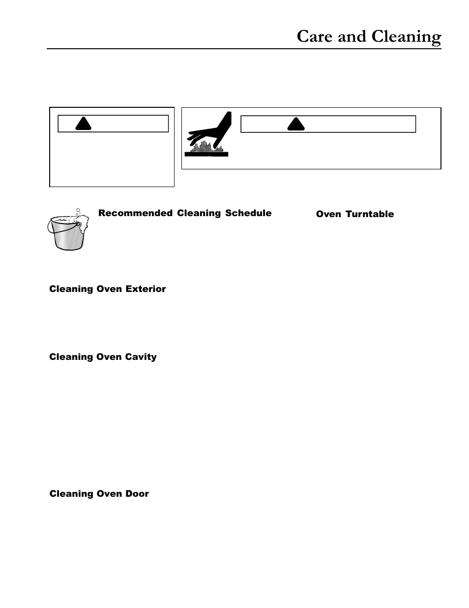 Care and cleaning, Warning, Caution | Amana ACM1580A User Manual | Page 17 / 24
