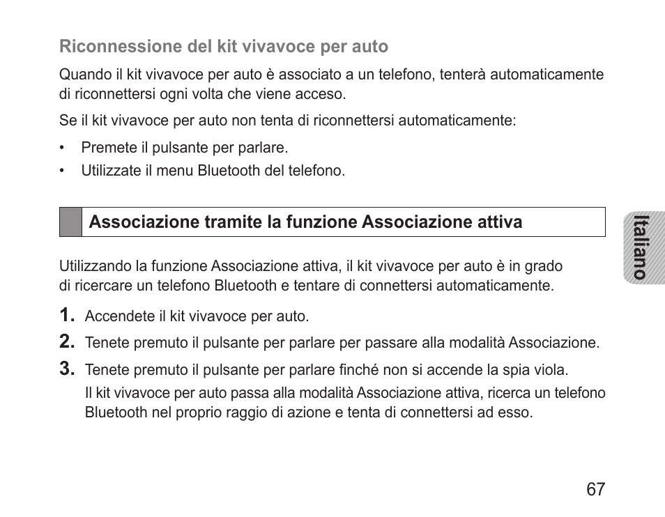 Italiano | Samsung BHF1000 User Manual | Page 69 / 135
