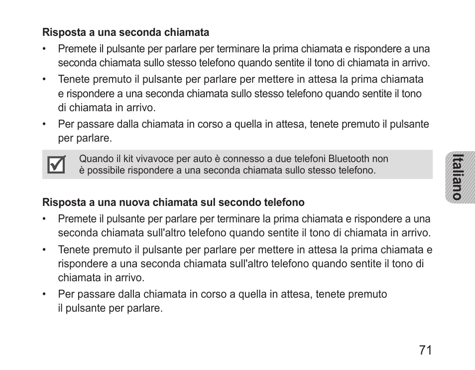 Italiano | Samsung BHF1000 User Manual | Page 73 / 135
