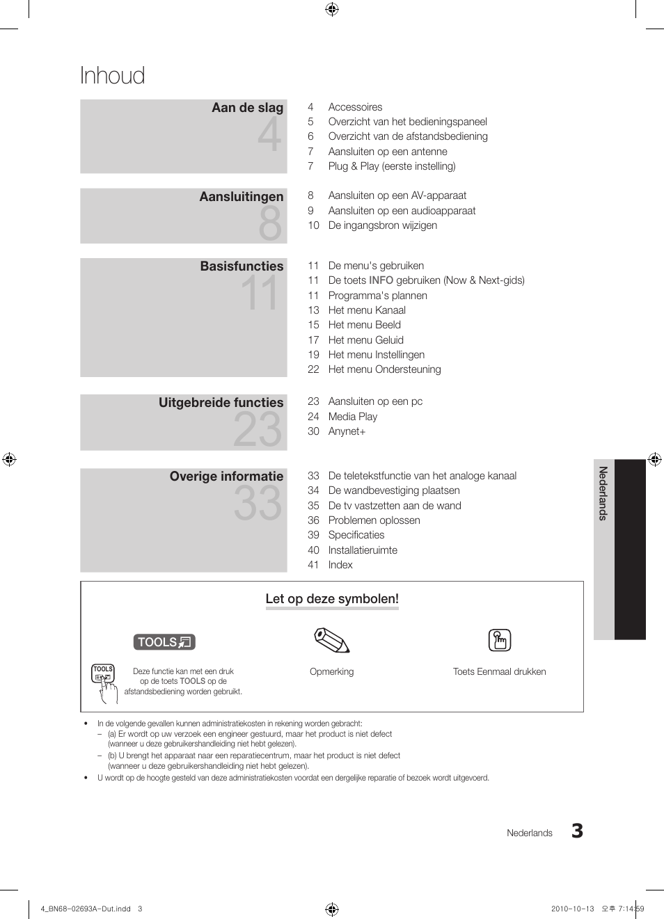 Inhoud | Samsung PS50C530C1W User Manual | Page 123 / 365