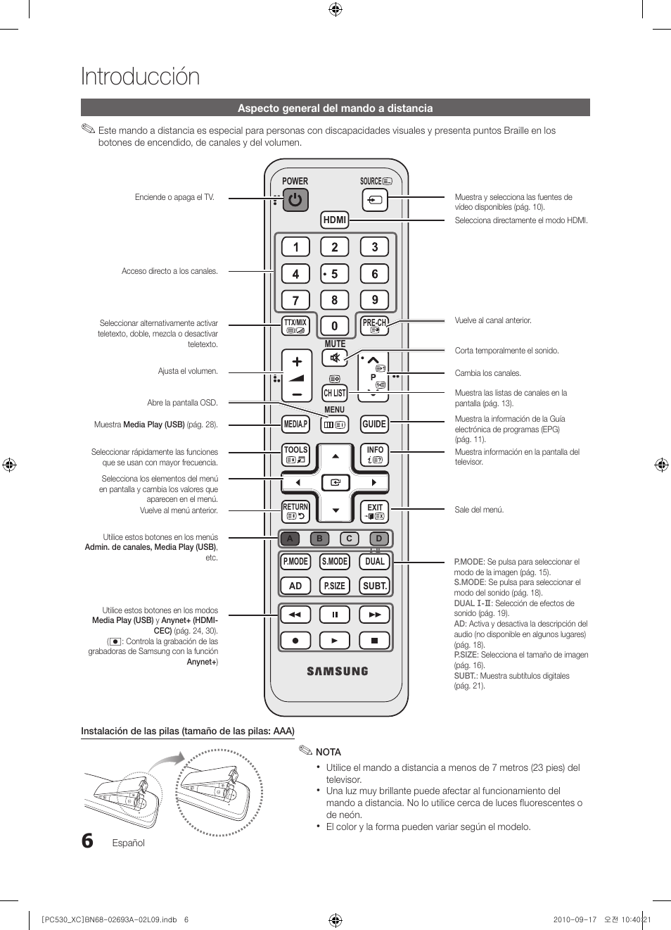 Introducción | Samsung PS50C530C1W User Manual | Page 208 / 365