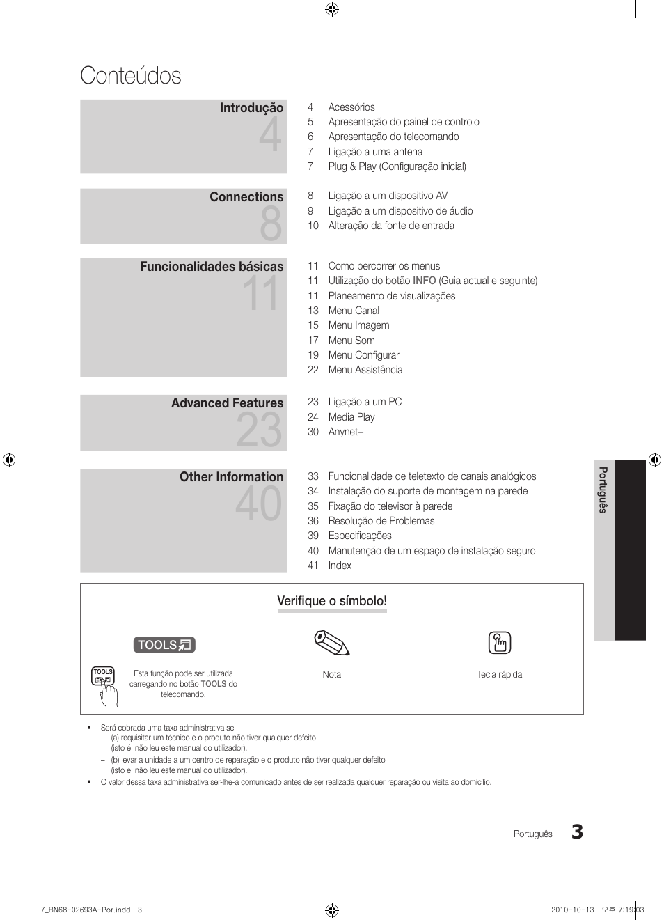 Conteúdos | Samsung PS50C530C1W User Manual | Page 245 / 365