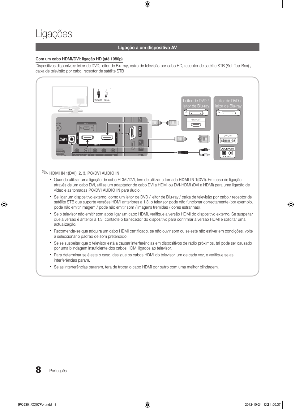 Ligações | Samsung PS50C530C1W User Manual | Page 250 / 365