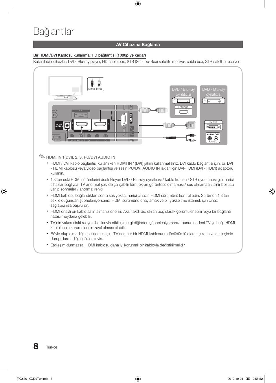 Bağlantılar | Samsung PS50C530C1W User Manual | Page 330 / 365