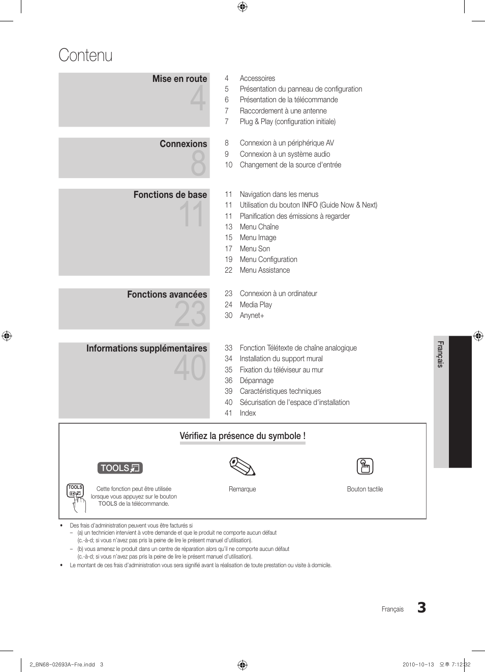 Contenu | Samsung PS50C530C1W User Manual | Page 43 / 365
