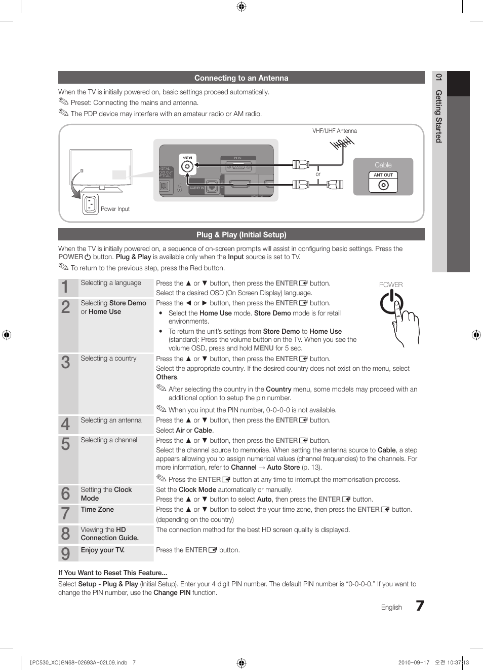 Samsung PS50C530C1W User Manual | Page 7 / 365