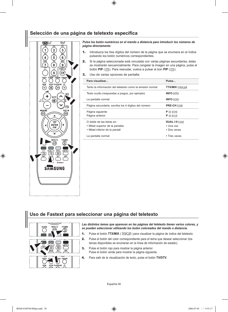 Selección de una página de teletexto específica | Samsung LE32S74BD User Manual | Page 114 / 125