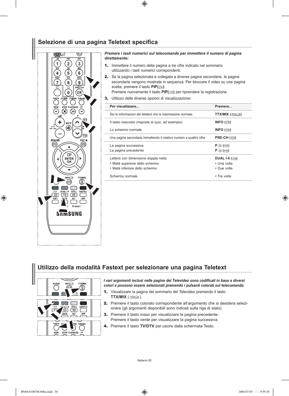 Selezione di una pagina teletext specifica | Samsung LE32S74BD User Manual | Page 72 / 125