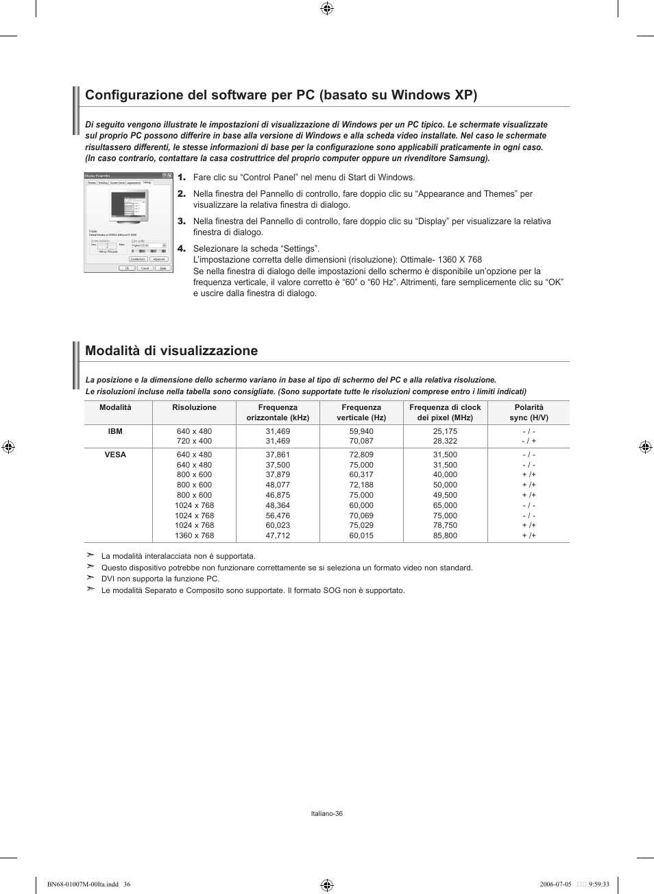 Modalità di visualizzazione | Samsung LE32S74BD User Manual | Page 78 / 125