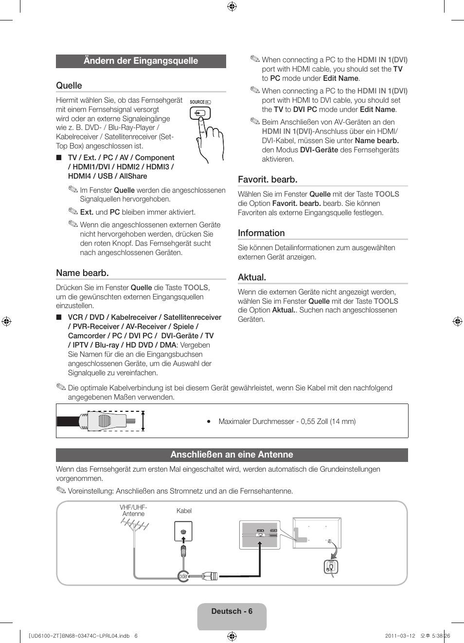 Samsung UE55D6100SP User Manual | Page 28 / 86