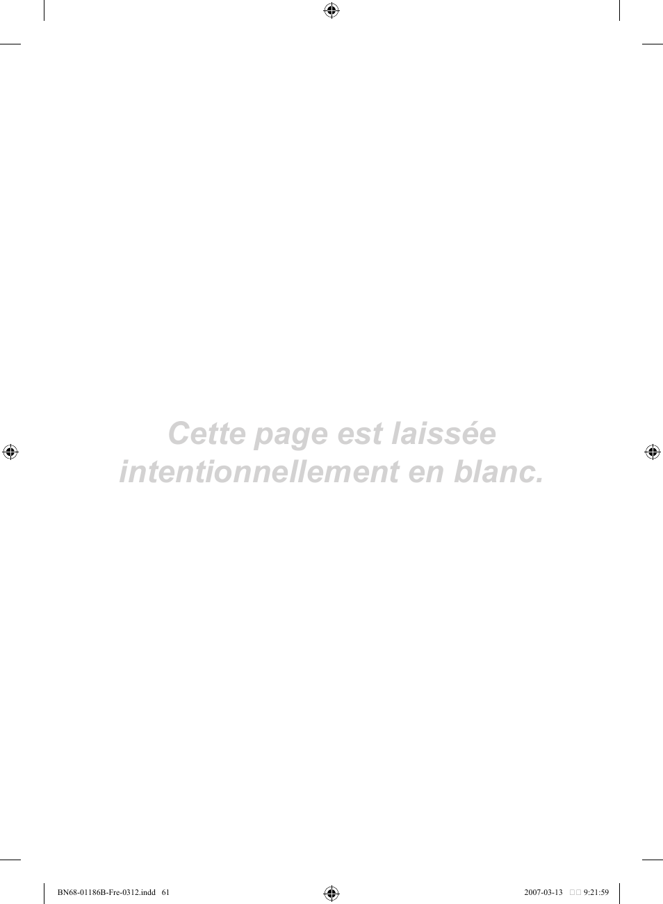 Cette page est laissée intentionnellement en blanc | Samsung LE52M87BD User Manual | Page 125 / 498