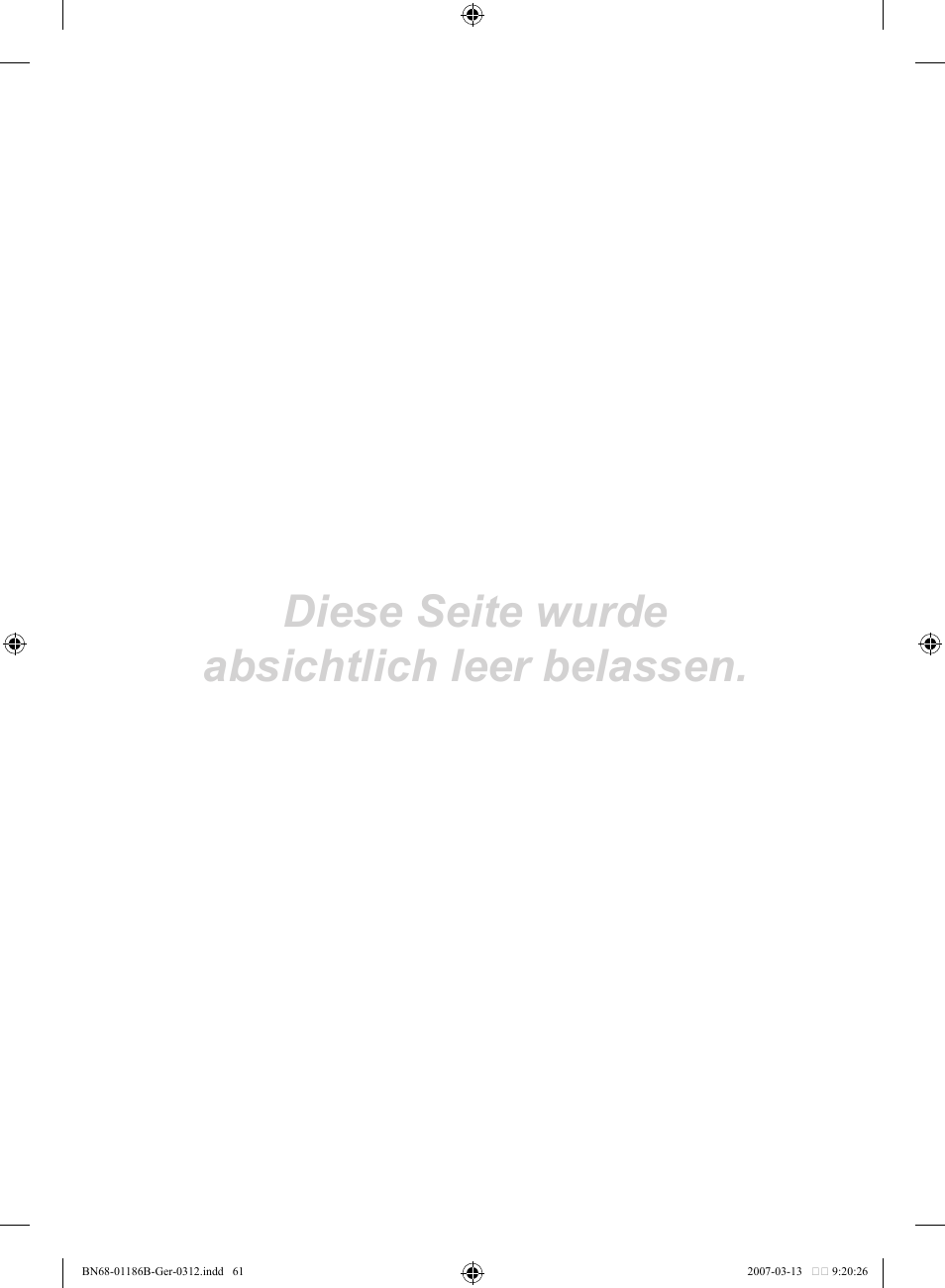 Diese seite wurde absichtlich leer belassen | Samsung LE52M87BD User Manual | Page 187 / 498