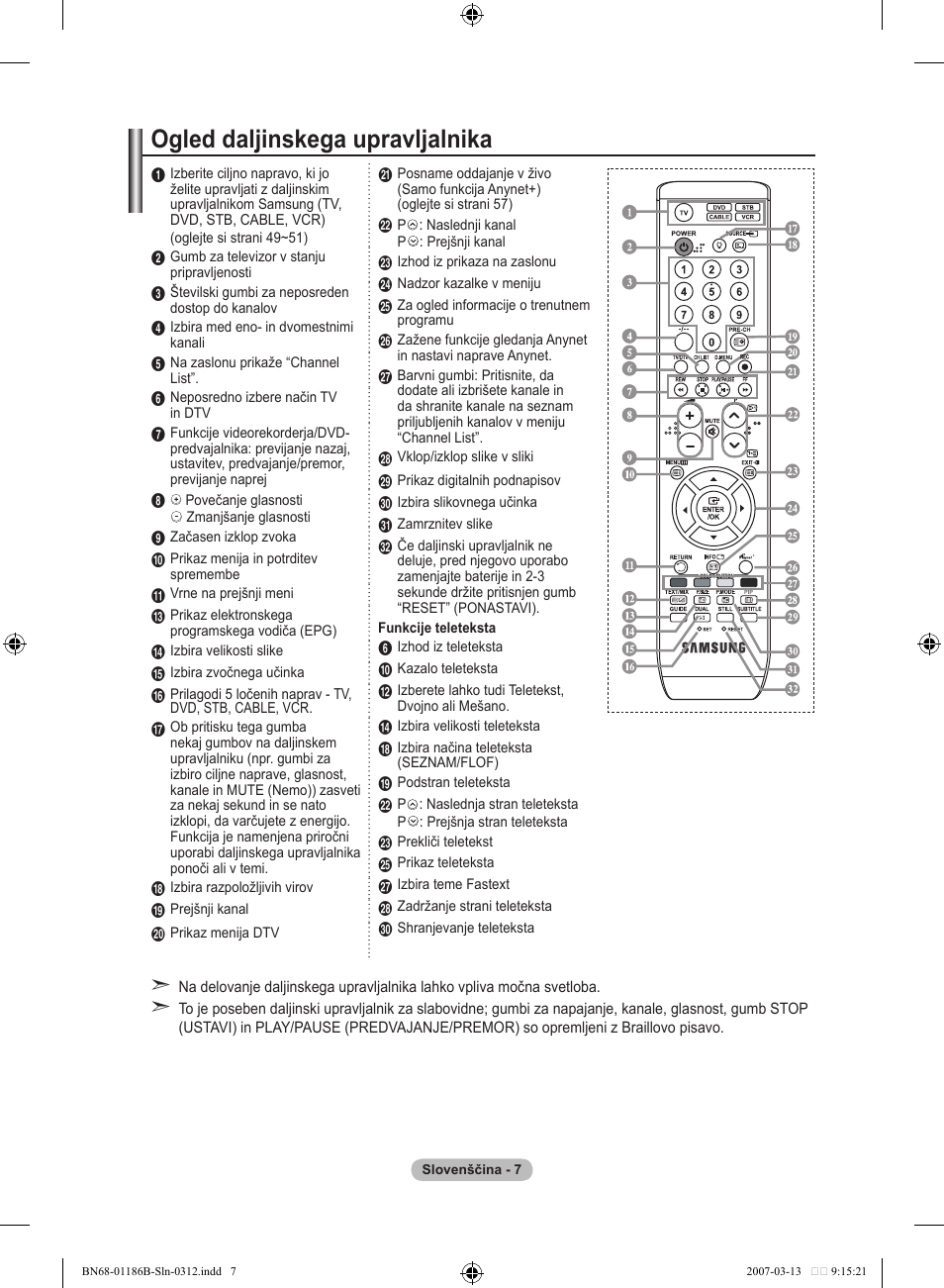 Ogled daljinskega upravljalnika | Samsung LE52M87BD User Manual | Page 443 / 498