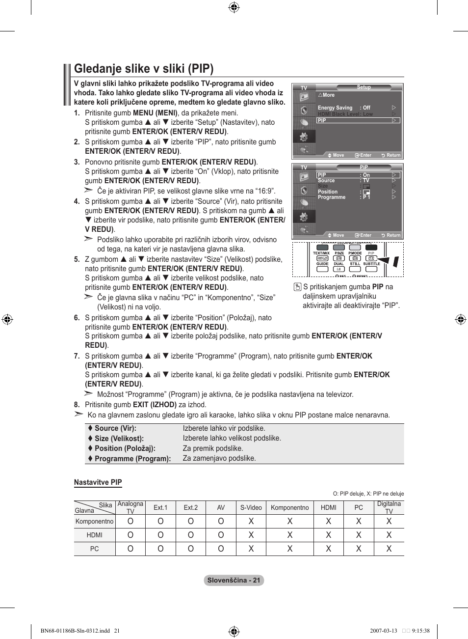 Gledanje slike v sliki (pip) | Samsung LE52M87BD User Manual | Page 457 / 498