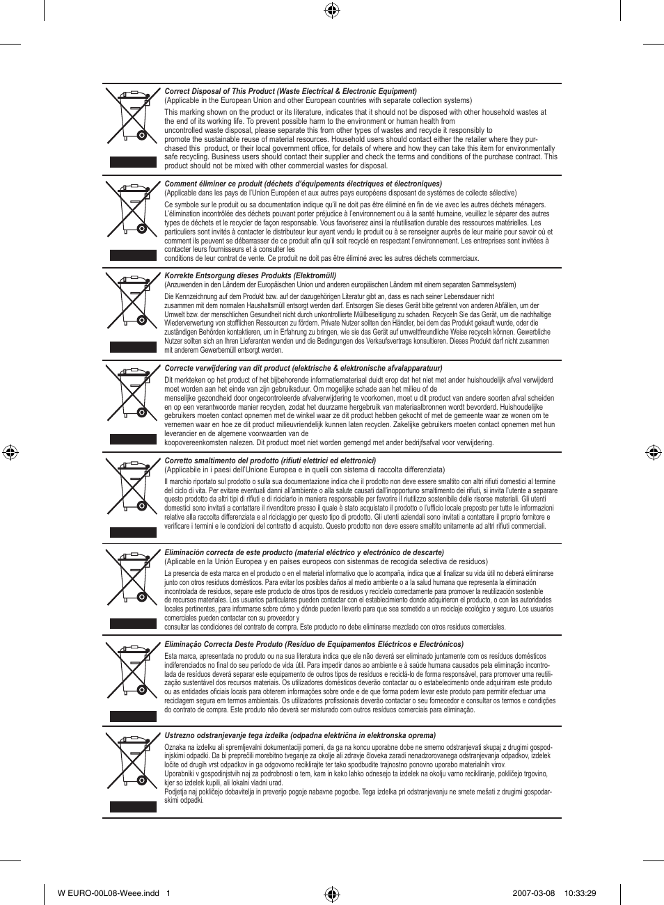 Weee | Samsung LE52M87BD User Manual | Page 498 / 498
