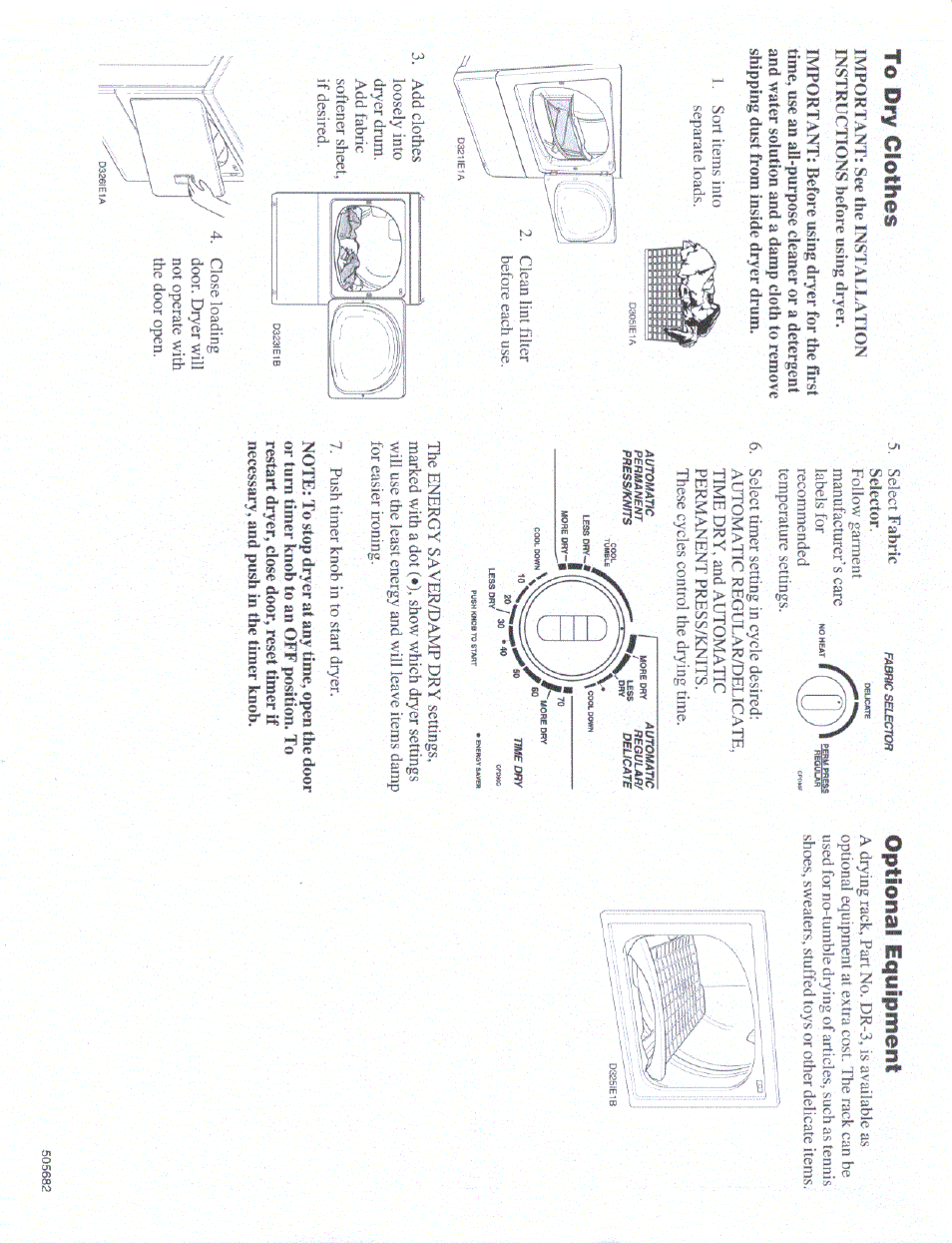 Optional equipment | Amana LEA20AW User Manual | Page 2 / 2