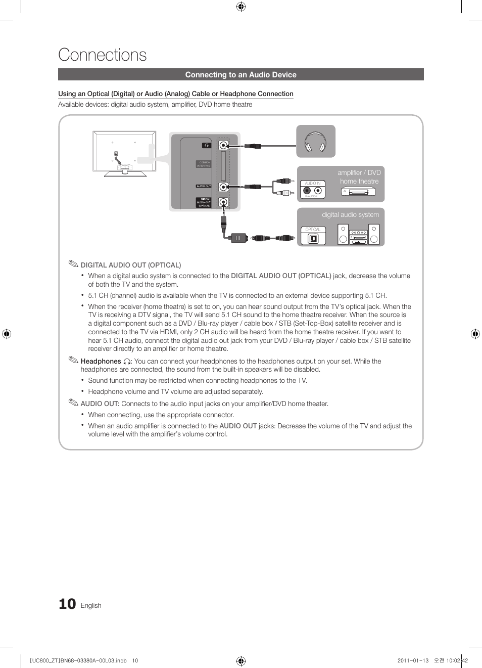 Connections | Samsung UE40S800XP User Manual | Page 10 / 192