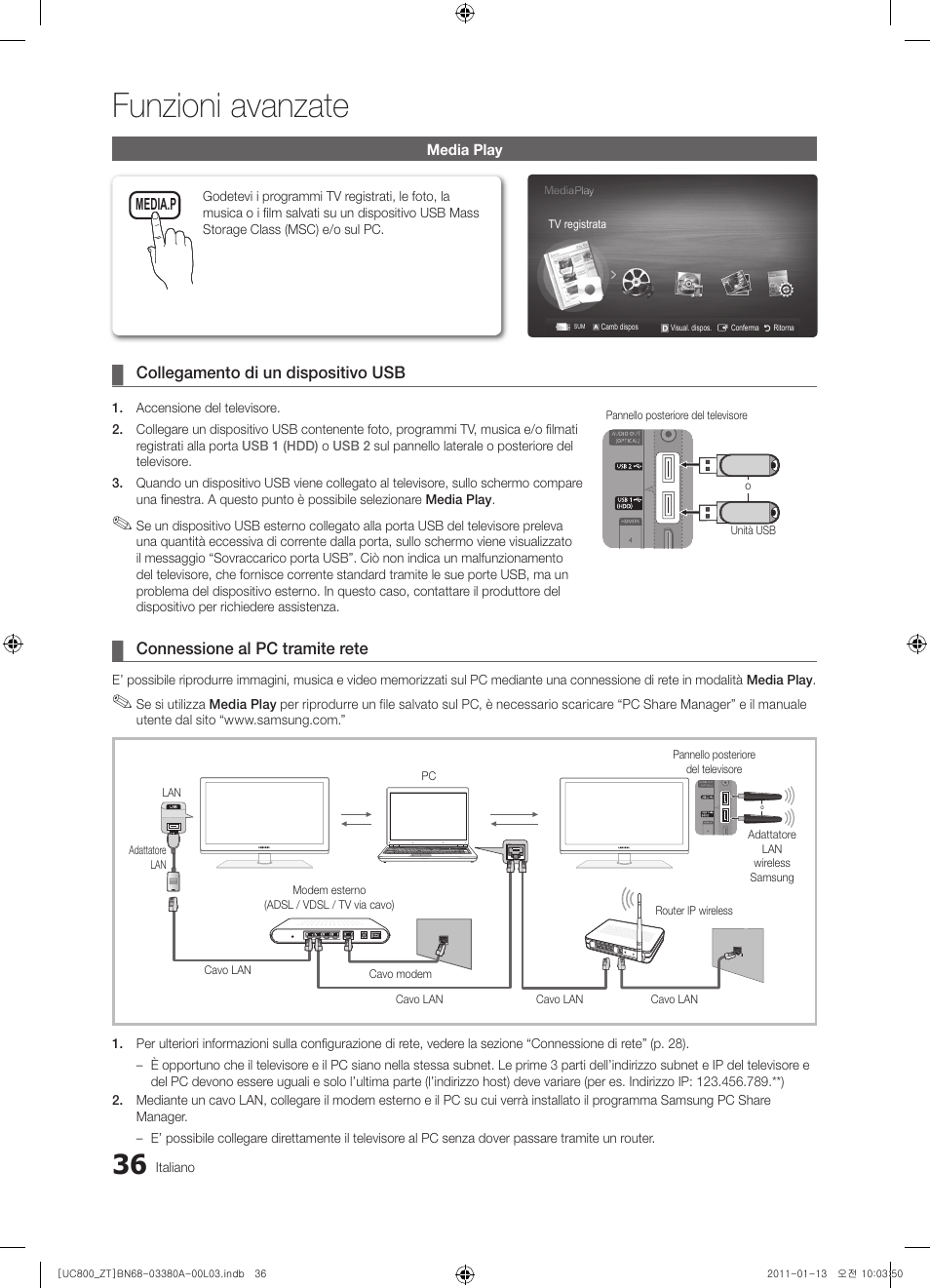 Funzioni avanzate | Samsung UE40S800XP User Manual | Page 100 / 192