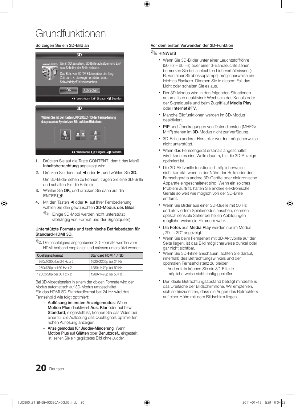 Grundfunktionen | Samsung UE40S800XP User Manual | Page 148 / 192