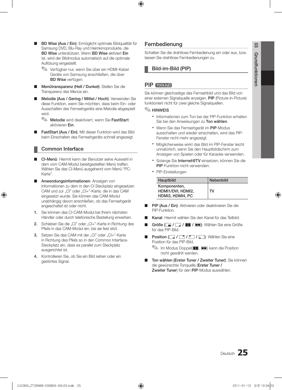Fernbedienung | Samsung UE40S800XP User Manual | Page 153 / 192