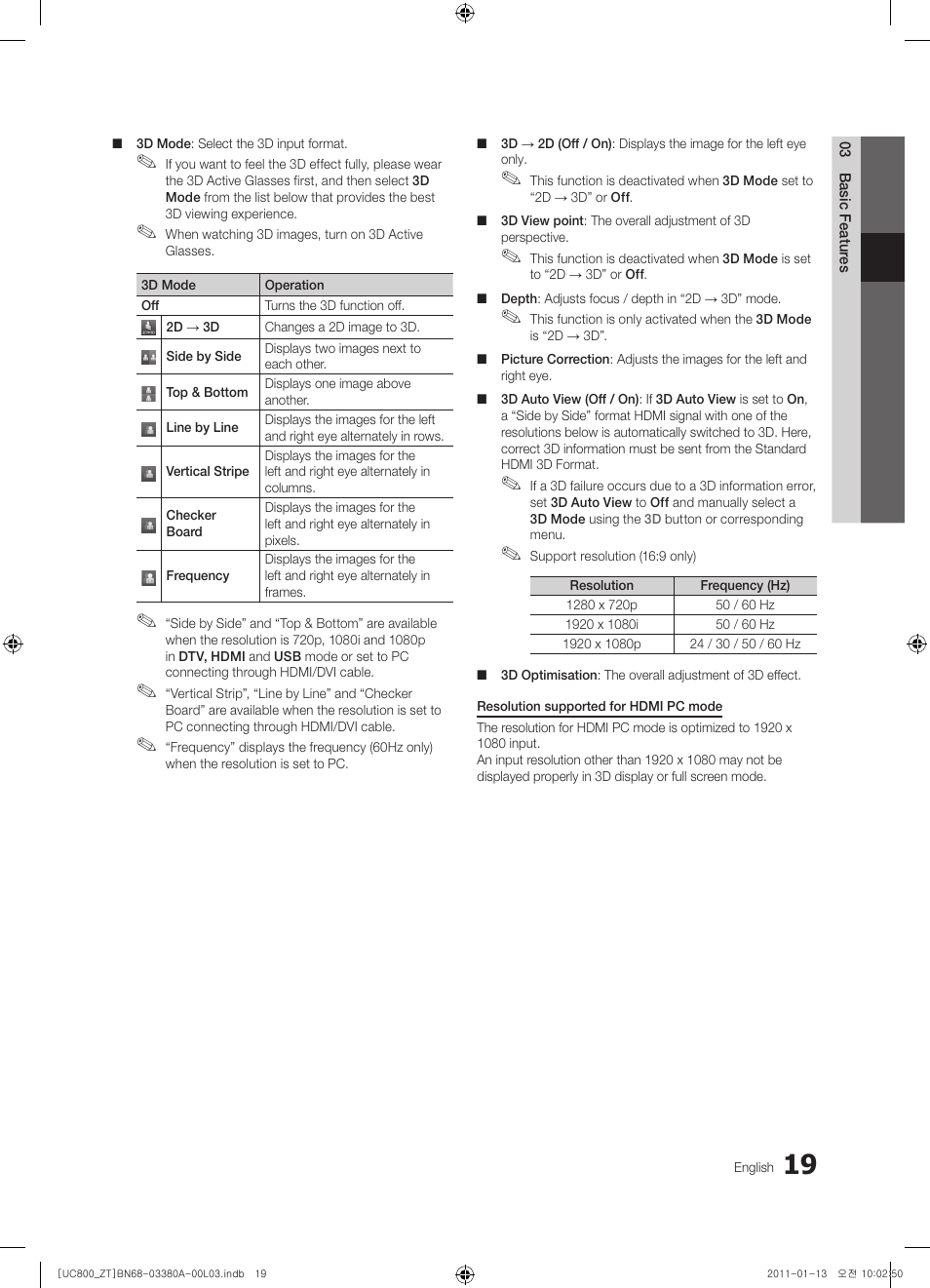 Samsung UE40S800XP User Manual | Page 19 / 192