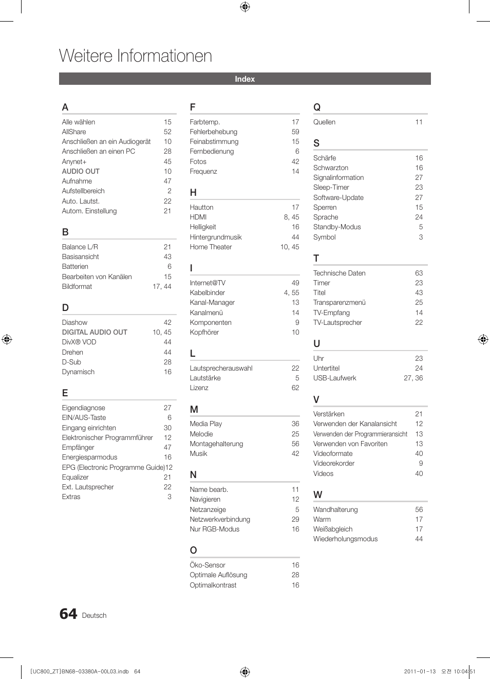 Weitere informationen | Samsung UE40S800XP User Manual | Page 192 / 192