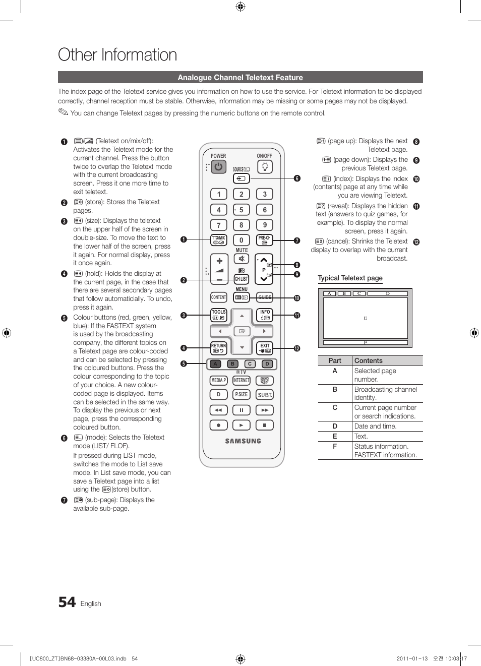 Other information | Samsung UE40S800XP User Manual | Page 54 / 192