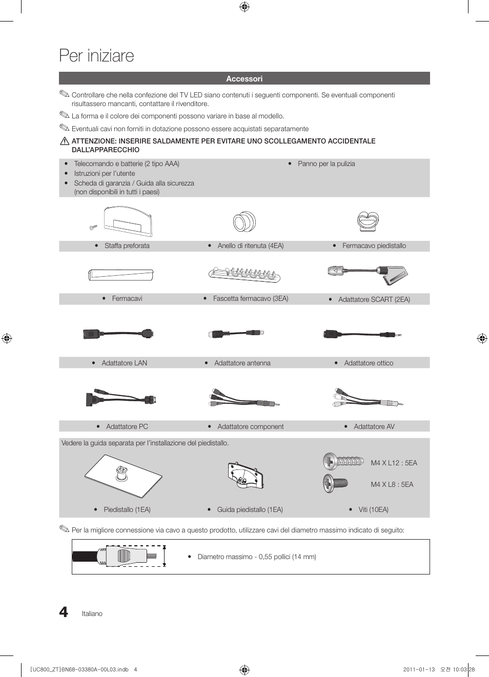 Per iniziare | Samsung UE40S800XP User Manual | Page 68 / 192