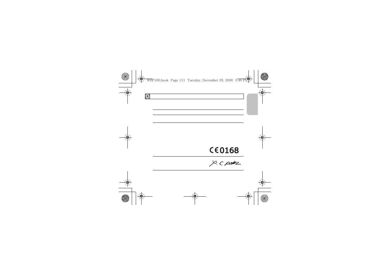 Certificering | Samsung WEP180 User Manual | Page 114 / 167