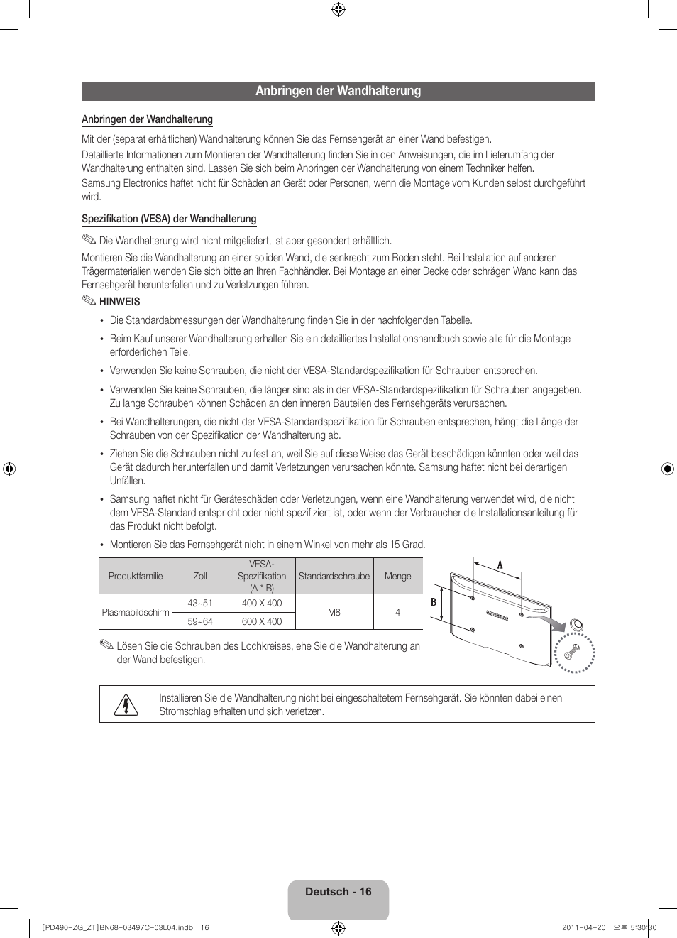 Samsung PS43D490A1W User Manual | Page 34 / 74
