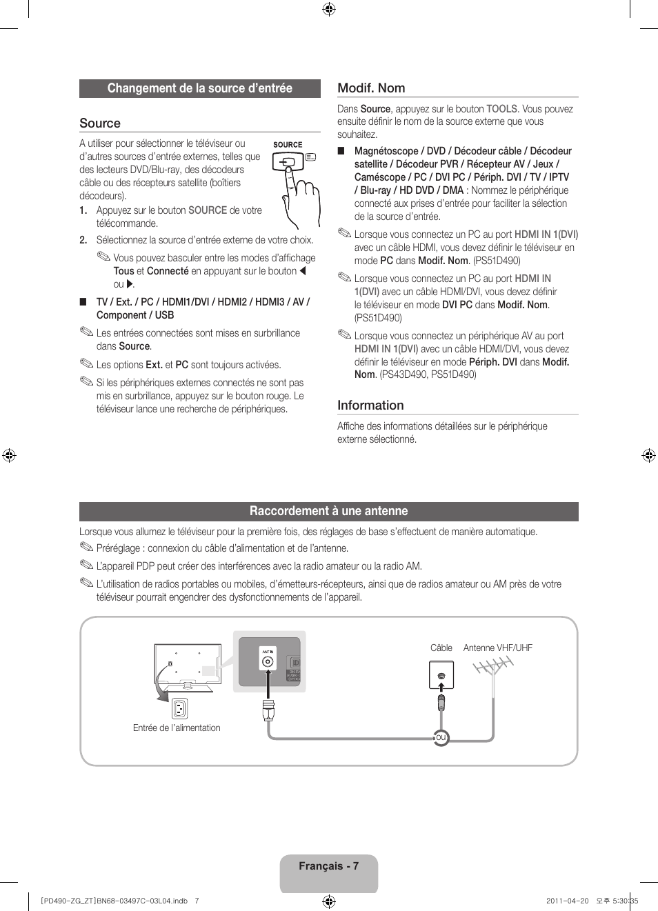 Samsung PS43D490A1W User Manual | Page 43 / 74