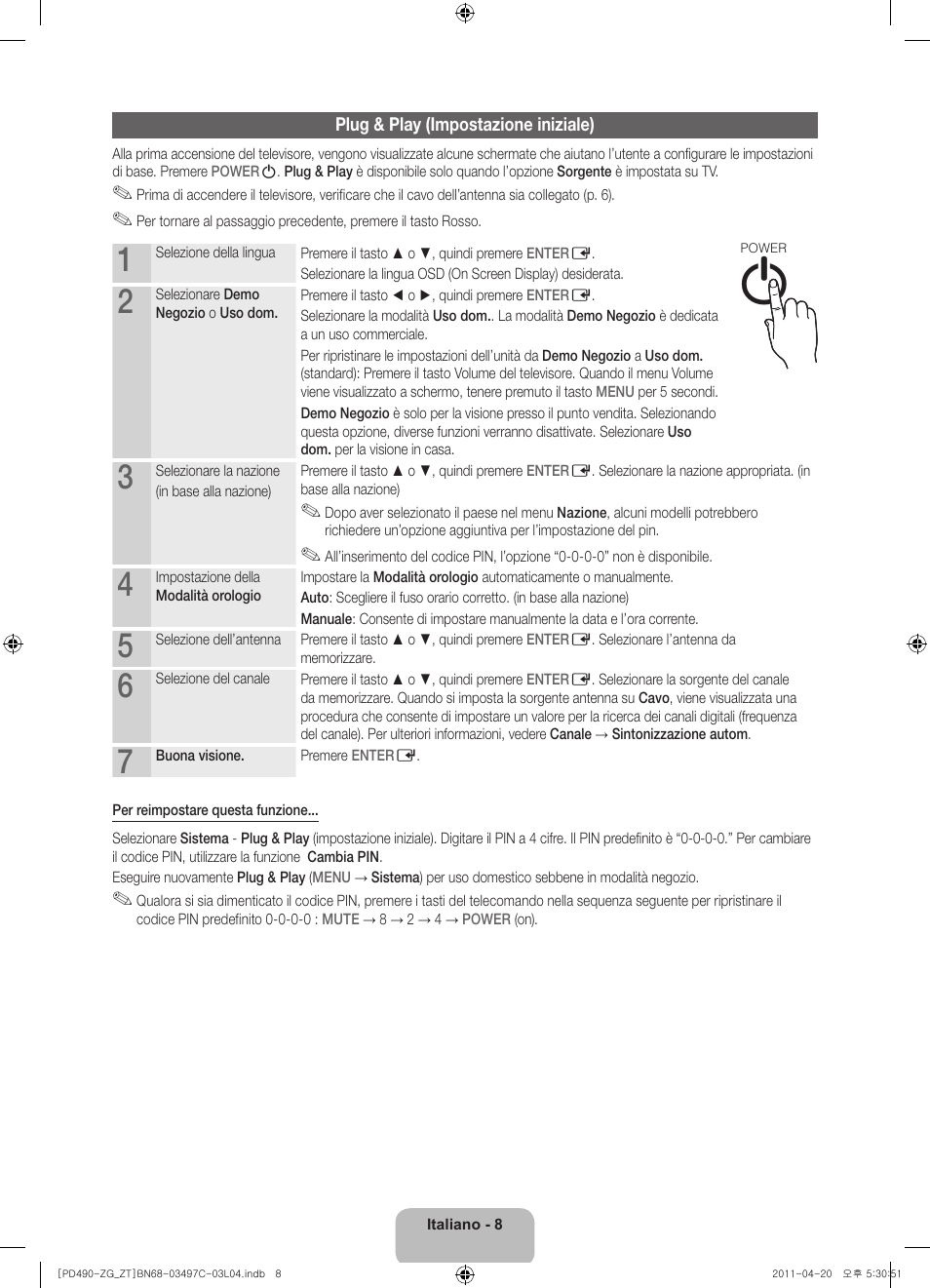 Samsung PS43D490A1W User Manual | Page 62 / 74