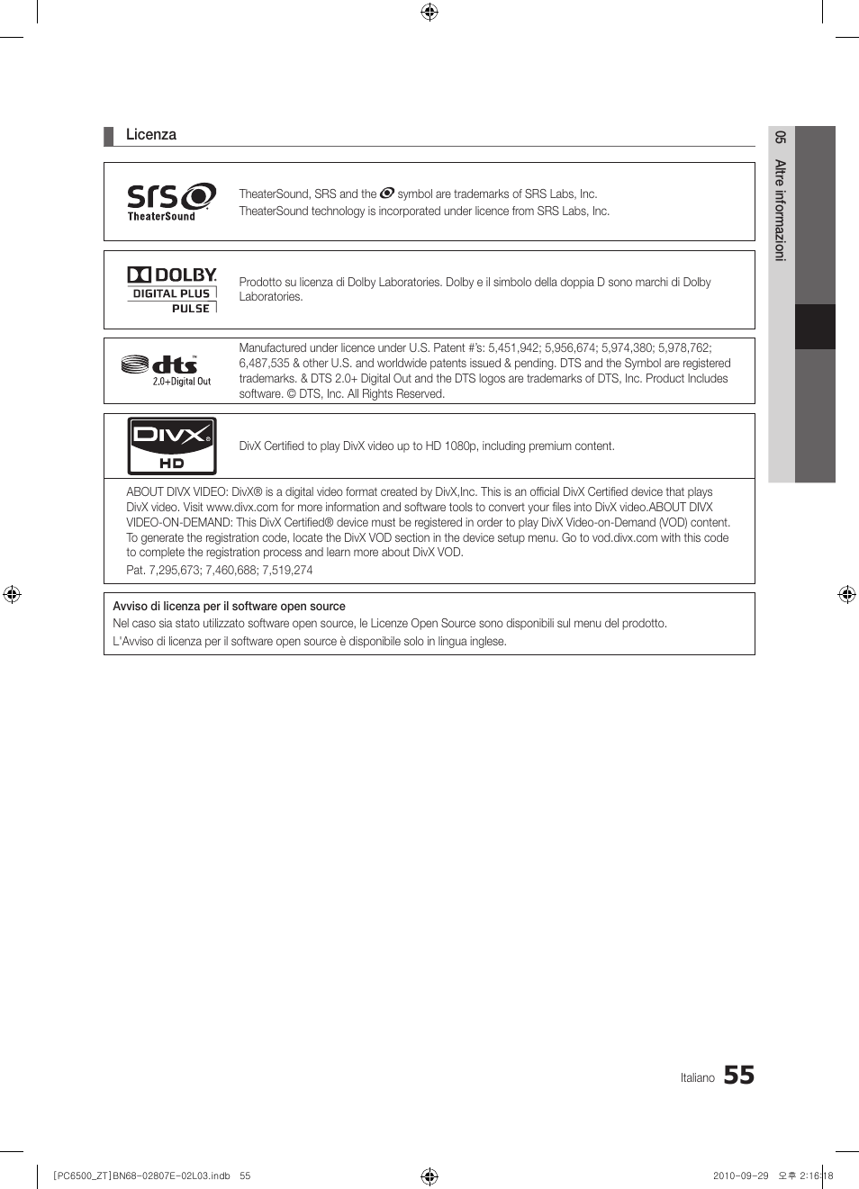 Samsung PS50C6500TP User Manual | Page 112 / 172