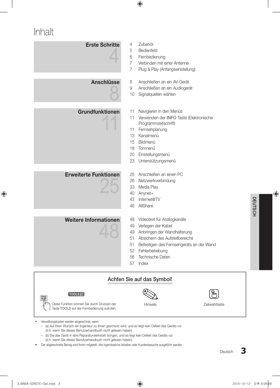 Inhalt | Samsung PS50C6500TP User Manual | Page 117 / 172