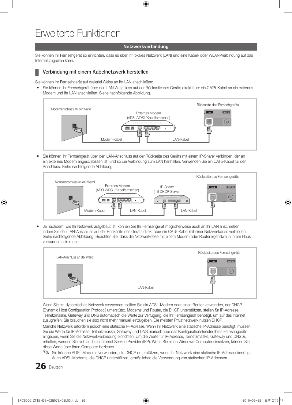 Erweiterte funktionen | Samsung PS50C6500TP User Manual | Page 140 / 172
