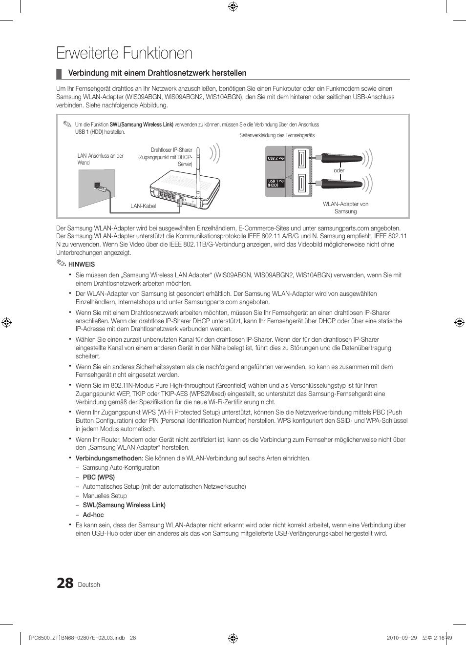 Erweiterte funktionen | Samsung PS50C6500TP User Manual | Page 142 / 172