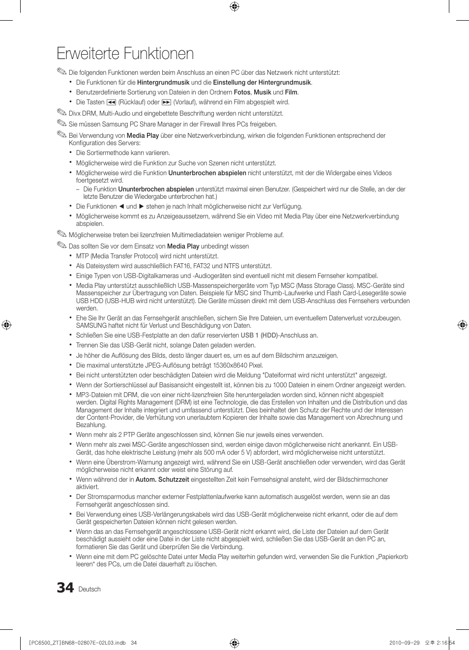 Erweiterte funktionen | Samsung PS50C6500TP User Manual | Page 148 / 172